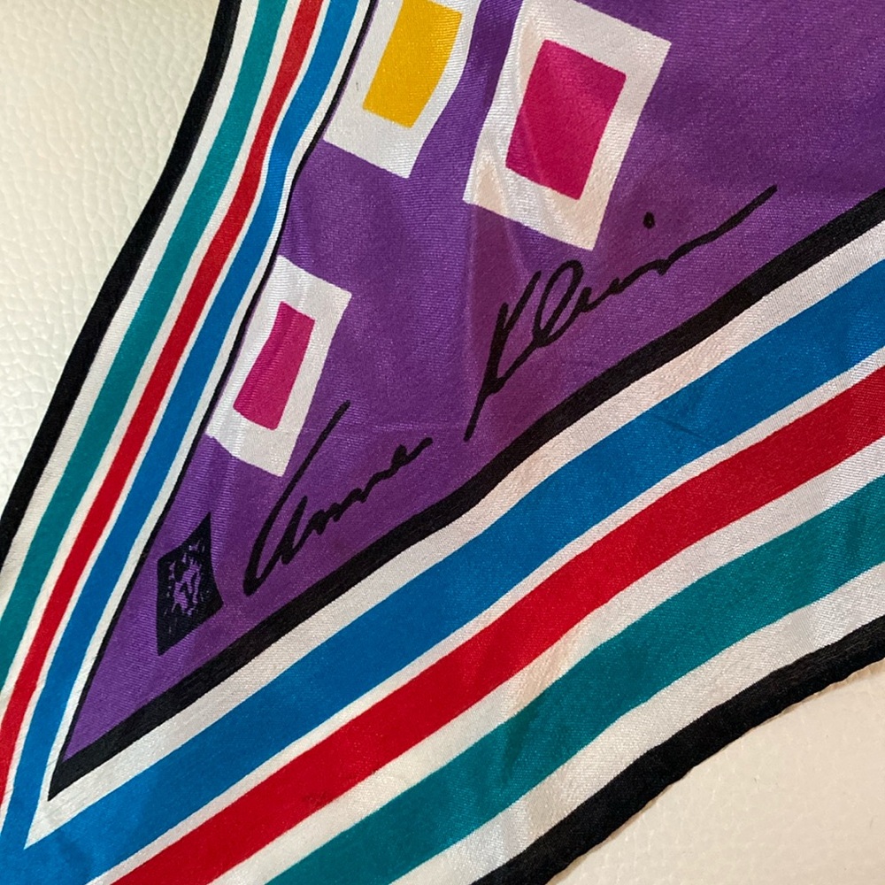 Vtg Anne Klein Silk Scarf or Twilly